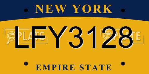LFY3128 New York License Plate