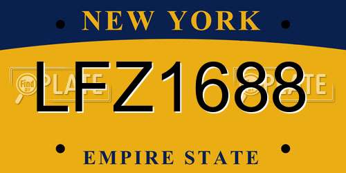 LFZ1688 New York License Plate