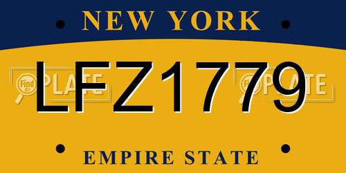 LFZ1779 New York License Plate