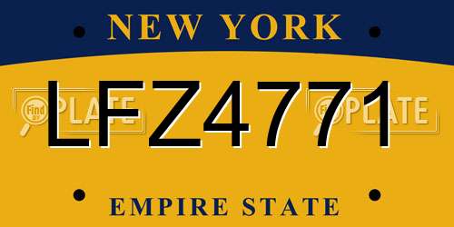 LFZ4771 New York License Plate
