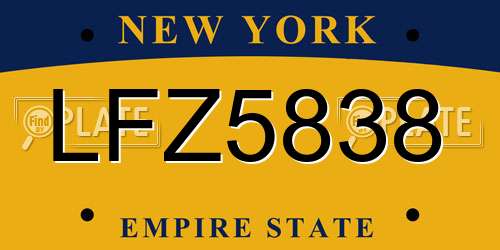 LFZ5838 New York License Plate