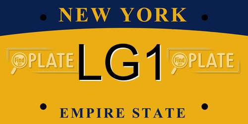 LG1 New York License Plate