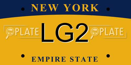 LG2 New York License Plate