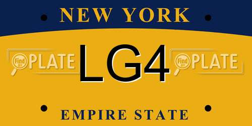 LG4 New York License Plate