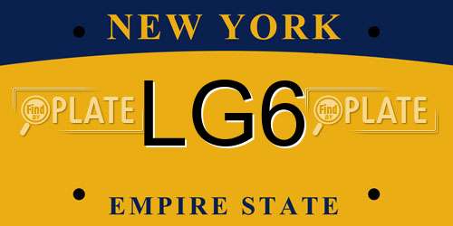 LG6 New York License Plate