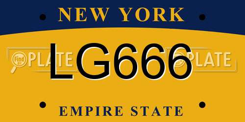 LG666 New York License Plate