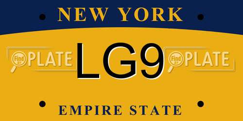 LG9 New York License Plate
