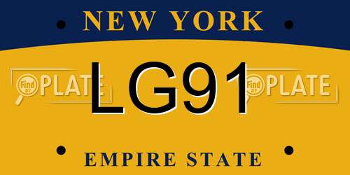 LG91 New York License Plate