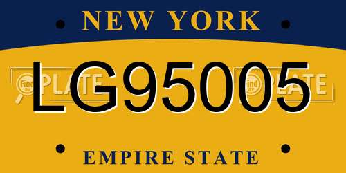 LG95005 New York License Plate