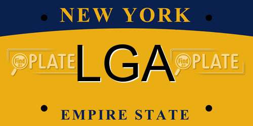LGA New York License Plate