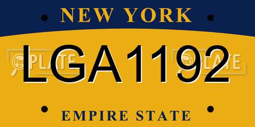 LGA1192 New York License Plate