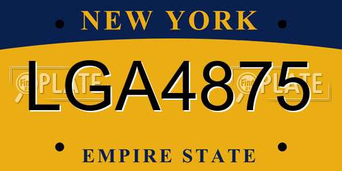 LGA4875 New York License Plate