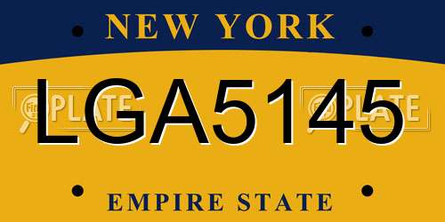 LGA5145 New York License Plate