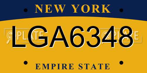 LGA6348 New York License Plate