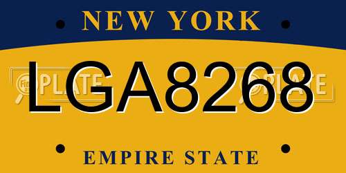 LGA8268 New York License Plate