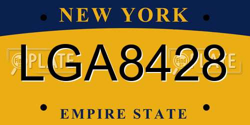 LGA8428 New York License Plate