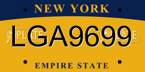 LGA9699 New York License Plate