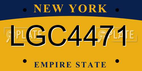 LGC4471 New York License Plate