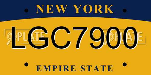LGC7900 New York License Plate