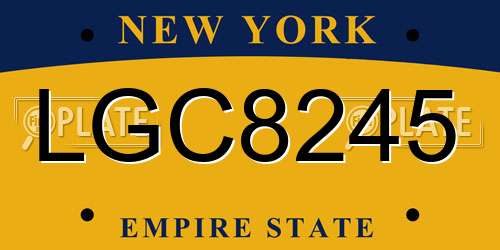 LGC8245 New York License Plate