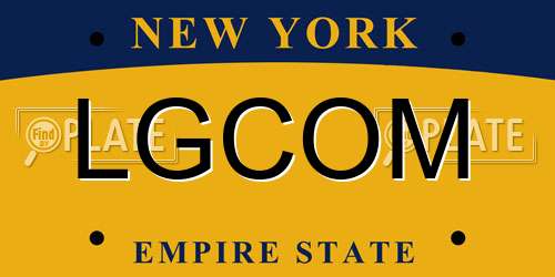 LGCOM New York License Plate