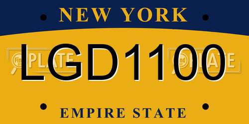 LGD1100 New York License Plate