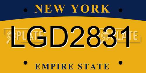 LGD2831 New York License Plate