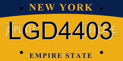 LGD4403 New York License Plate