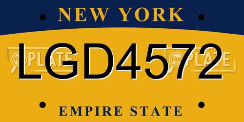 LGD4572 New York License Plate