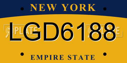 LGD6188 New York License Plate
