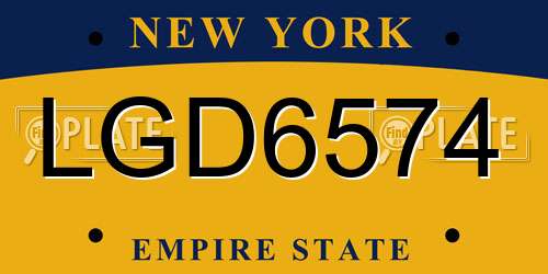 LGD6574 New York License Plate