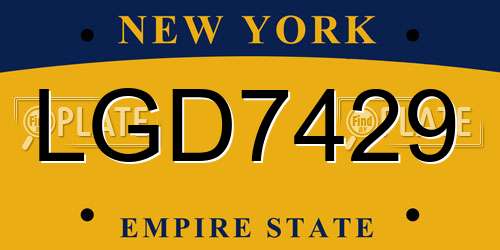 LGD7429 New York License Plate
