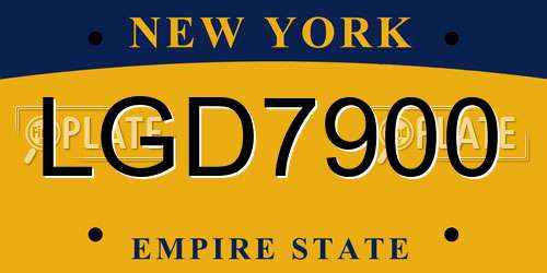 LGD7900 New York License Plate