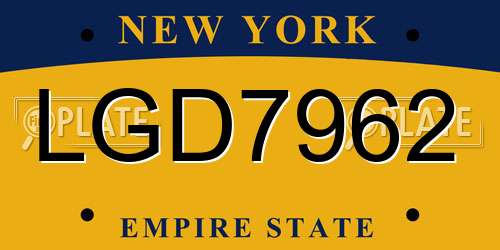 LGD7962 New York License Plate