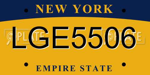LGE5506 New York License Plate