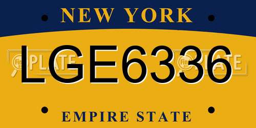 LGE6336 New York License Plate