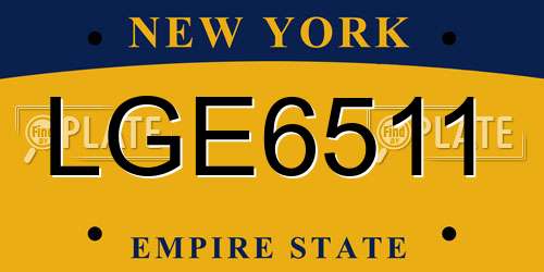 LGE6511 New York License Plate
