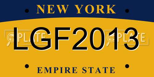LGF2013 New York License Plate