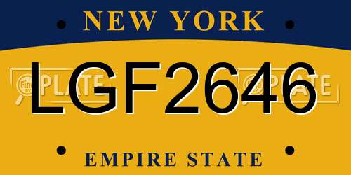LGF2646 New York License Plate