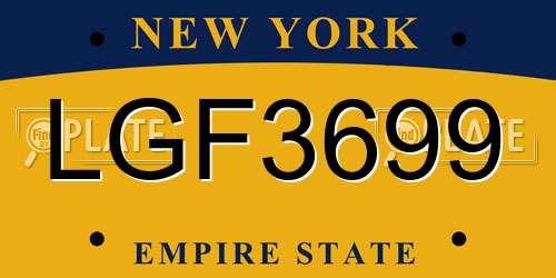 LGF3699 New York License Plate