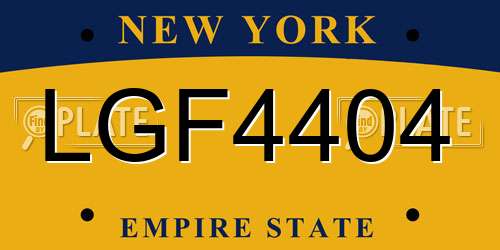 LGF4404 New York License Plate