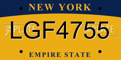 LGF4755 New York License Plate