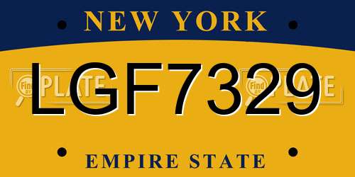LGF7329 New York License Plate