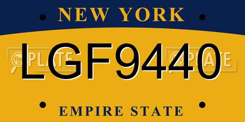 LGF9440 New York License Plate