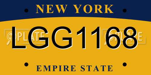LGG1168 New York License Plate