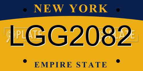 LGG2082 New York License Plate