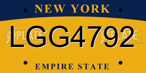 LGG4792 New York License Plate