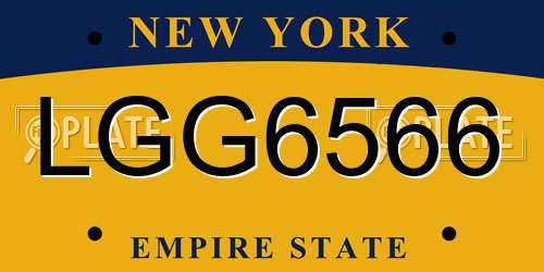 LGG6566 New York License Plate