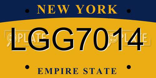 LGG7014 New York License Plate