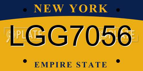 LGG7056 New York License Plate